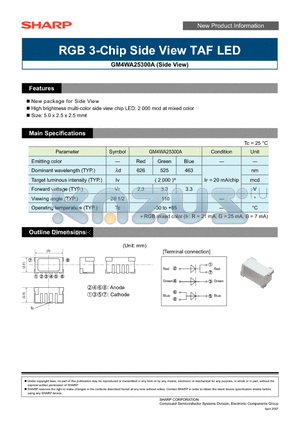 GM4WA25300A datasheet - RGB 3-Chip Side View TAF LED