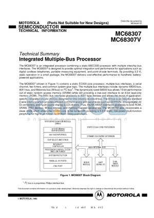 MC68307V datasheet - Technical Summary Integrated Multiple-Bus Processor