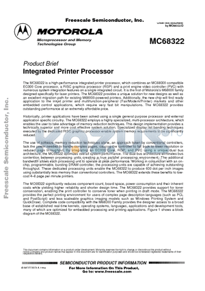 MC68322UM datasheet - Integrated Printer Processor