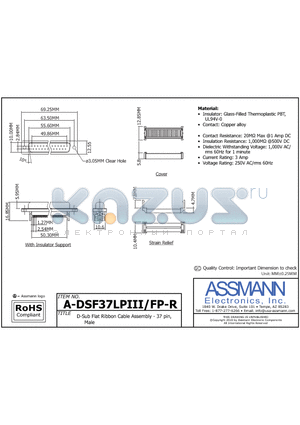 HMP37H datasheet - D-SUB FLAT RIBBON CABLE ASSEMBLY