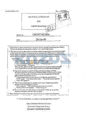 GM5WT95200A datasheet - TECHNICAL LITERATURE FOR Light Emitting Diode