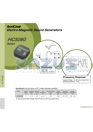 HCS0803G datasheet - Electro-Magnetic Sound Generators
