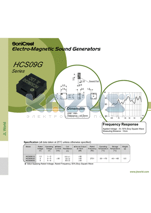 HCS0901G datasheet - Electro-Magnetic Sound Generators