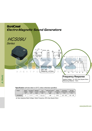 HCS0903U datasheet - Electro-Magnetic Sound Generators