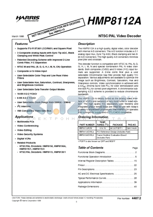 HMP8156EVAL2 datasheet - NTSC/PAL Video Decoder