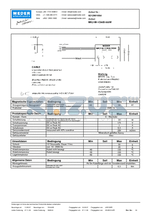 MK21M-1C90B-500W_DE datasheet - (deutsch) MK Reed Sensor