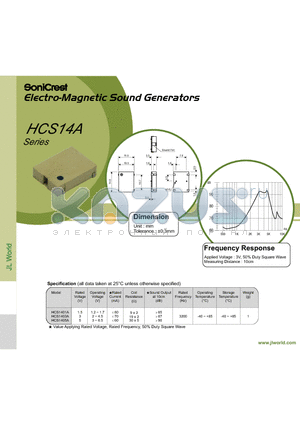 HCS1401A datasheet - Electro-Magnetic Sound Generators