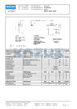 MK21P-1A66C-1000W_DE datasheet - (deutsch) MK Reed Sensor
