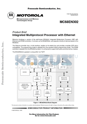 MC68EN302PV25 datasheet - Integrated Multiprotocol Processor with Ethernet