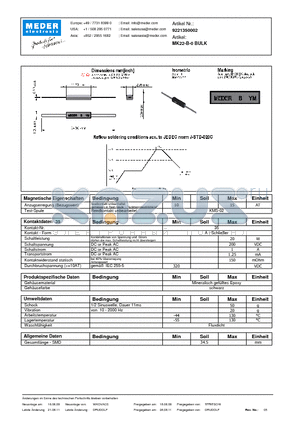 MK22-B-0_DE datasheet - (deutsch) MK Reed Sensor
