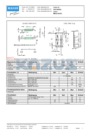 MK23-35-B-2_DE datasheet - (deutsch) MK Reed Sensor