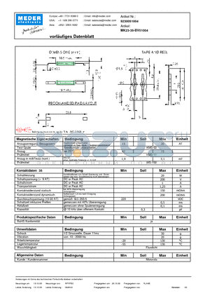 MK23-35-BV51004_DE datasheet - (deutsch) MK Reed Sensor