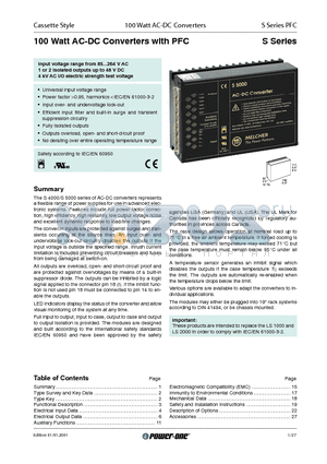 LS4000 datasheet - 100 Watt AC-DC Converters with PFC