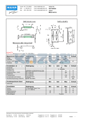 MK23-35-D-2_DE datasheet - (deutsch) MK Reed Sensor