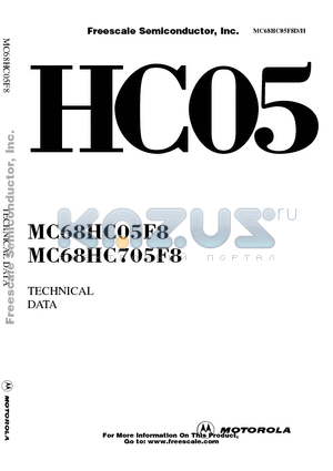 MC68HC05F8 datasheet - High-density complementary metal oxide semiconductor(HCMOS) microcontroller unit