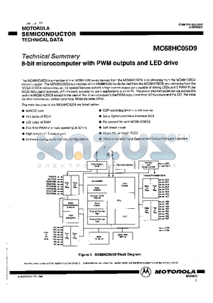 MC68HC05D9 datasheet - 8-bit microcomputer with PWM outputs and LED drive