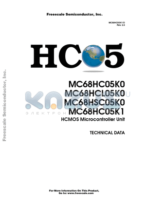 MC68HC05K0 datasheet - HCMOS Microcontroller Unit