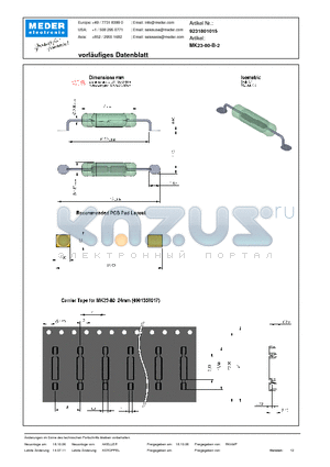 MK23-80-B-2_DE datasheet - (deutsch) MK Reed Sensor