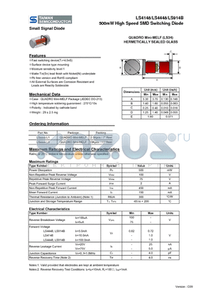 LS4148L1 datasheet - 500mW High Speed SMD Switching Diode