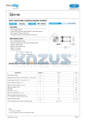 LS4148_09 datasheet - FAST SWITCHING SURFACE MOUNT DIODES