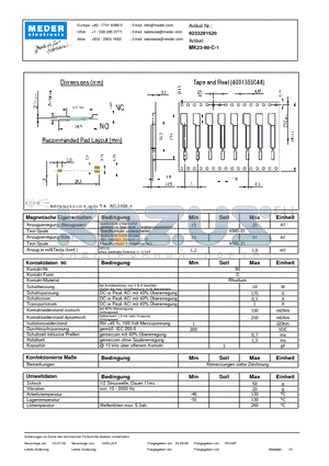 MK23-90-C-1_DE datasheet - (deutsch) MK Reed Sensor