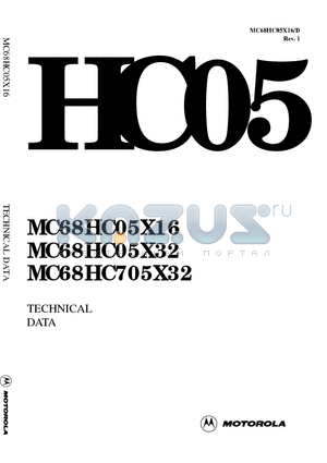 MC68HC05X16 datasheet - High-density complementary metal oxide semiconductor (HCMOS) microcontroller unit