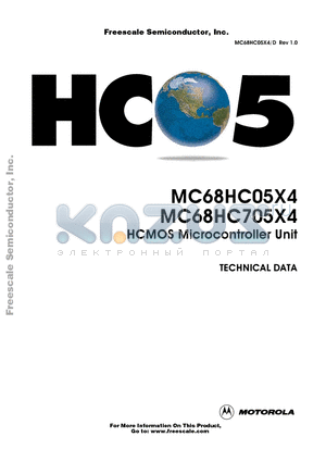 MC68HC05X4DW datasheet - HCMOS Microcontroller Unit