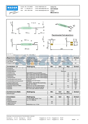 MK23-90-G-2_DE datasheet - (deutsch) MK Reed Sensor