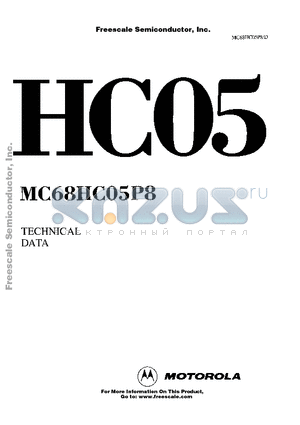 MC68HC05P8P datasheet - HCMOS MICROCONTROLLER UNIT