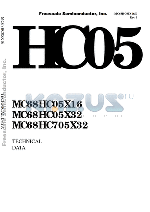 MC68HC05X32 datasheet - High-density complementary metal oxide semiconductor HCMOS) microcontroller unit