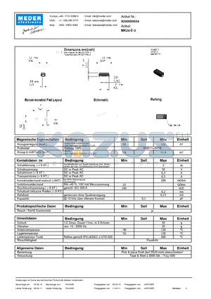 MK24-E-3_DE datasheet - (deutsch) MK Reed Sensor