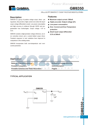 GM63501.5ST89R datasheet - 300mA LOW DROPOUT CMOS VOLTAGE REGULATORS