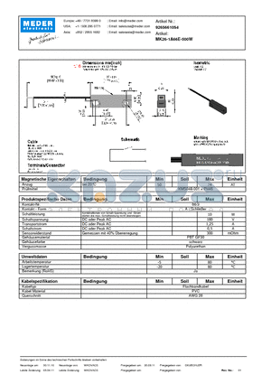 MK26-1A66E-500W_DE datasheet - (deutsch) MK Reed Sensor
