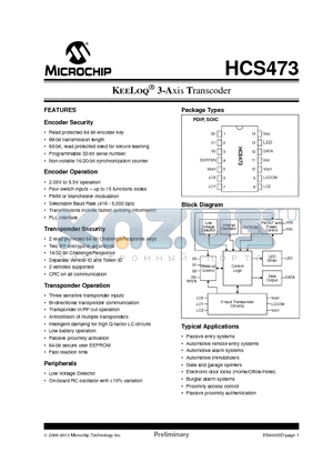 HCS473_13 datasheet - KEELOQ^ 3-Axis Transcoder