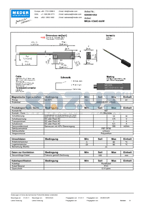 MK26-1C90E-500W_DE datasheet - (deutsch) MK Reed Sensor