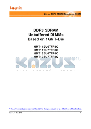 HMT112U6TFR8C-H9 datasheet - 240pin DDR3 SDRAM Registered DIMM