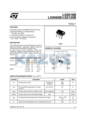 LS5060B datasheet - TRISILTM