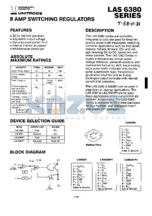 LAS6380 datasheet - 8 AMP SWITCHING REGULATORS