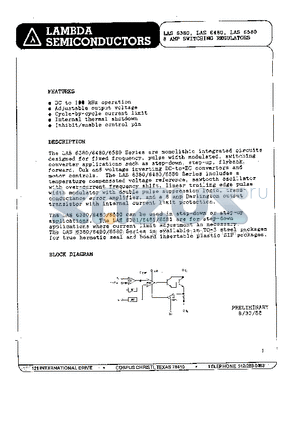 LAS6480 datasheet - 8 AMP SWITCHING REGULATORS