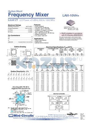 LAVI-10VH datasheet - Frequency Mixer