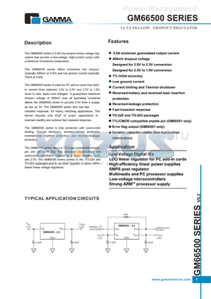 GM66501-1.8TA5R datasheet - 5A ULTRA LOW - DROPOUT REGULATOR