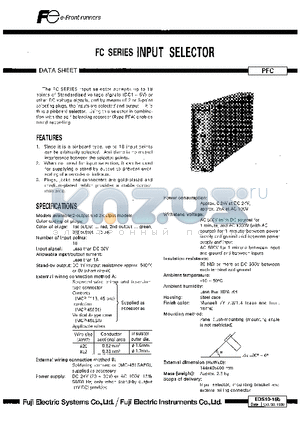 EDS10-16B datasheet - FC SERIES INPUT SELECTOR