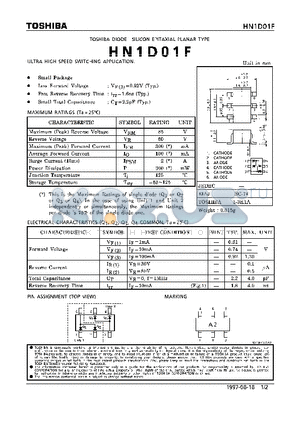 HN1D01F datasheet - DIODE (ULTRAL HIGH SPEED SWITCHING APPLICATIONS)