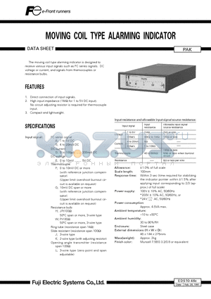 EDS10-46C datasheet - MOVING COIL TYPE ALARMING INDICATOR