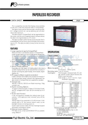 EDS10-77E datasheet - PAPERLESS RECORDER