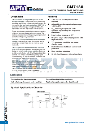 GM7130-12TA5T datasheet - 3A STEP DOWN VOLTAGE SWITCHING REGULATORS