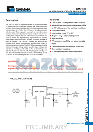 GM7130-12TB5T datasheet - 3A STEP-DOWN VOLTAGE REGULATORS