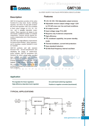 GM7130-15TA5R datasheet - 3A STEP-DOWN VOLTAGE SWITCHING REGULATORS