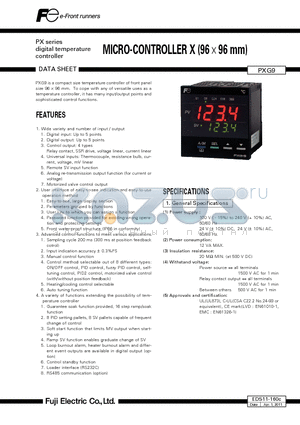 EDS11-160C datasheet - PX series digital temperature controller MICRO-CONTROLLER X (96  96 mm)
