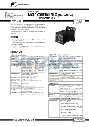 EDS11-164A datasheet - PX series Digital temperature Controller Socket Type MICRO-CONTROLLER X (48mm48mm) MICRO-CONTROLLER X